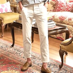 $298 Unworn Frank & Eileen Blackstone Crop Utility Pants in Chalk White